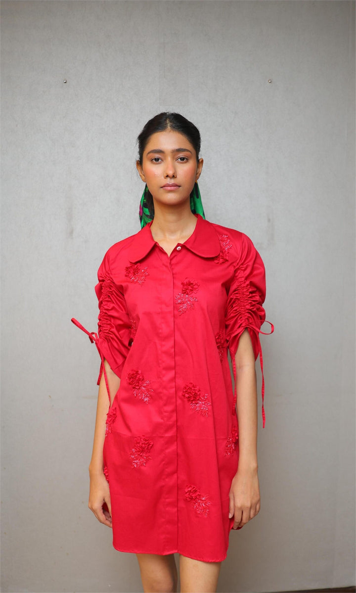 The Poppy Parade Drawstring Dress