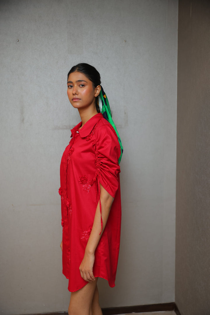 The Poppy Parade Drawstring Dress