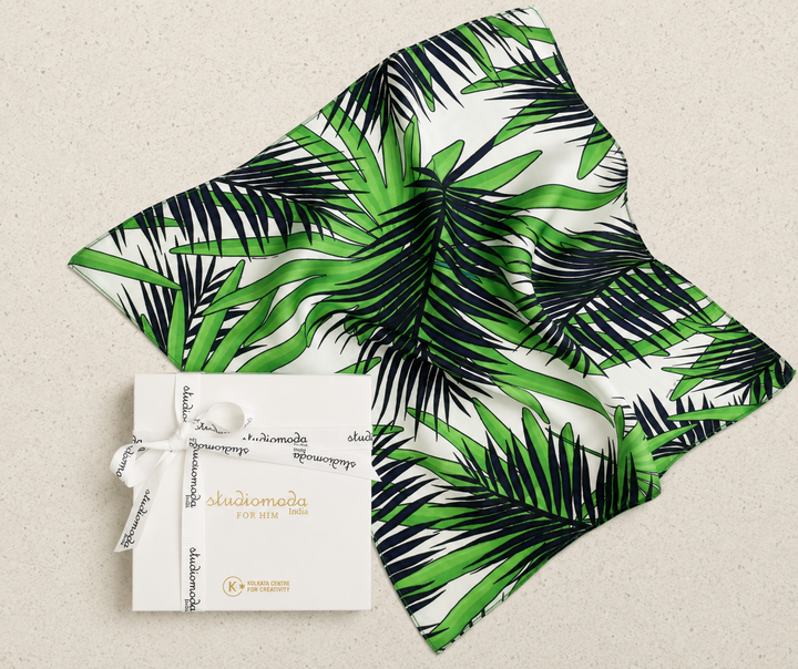 Pocket Square-Tropical Leaves Print
