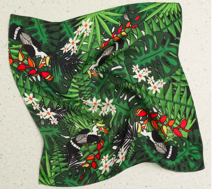 Pocket Square-Tropical Hornbill Print