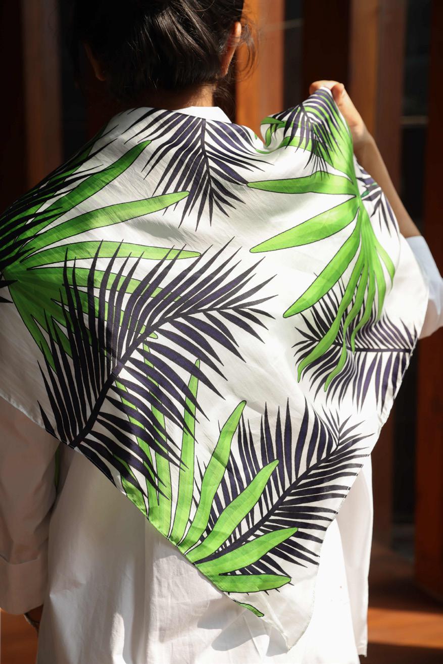 Scarf-Tropical Leaves Print