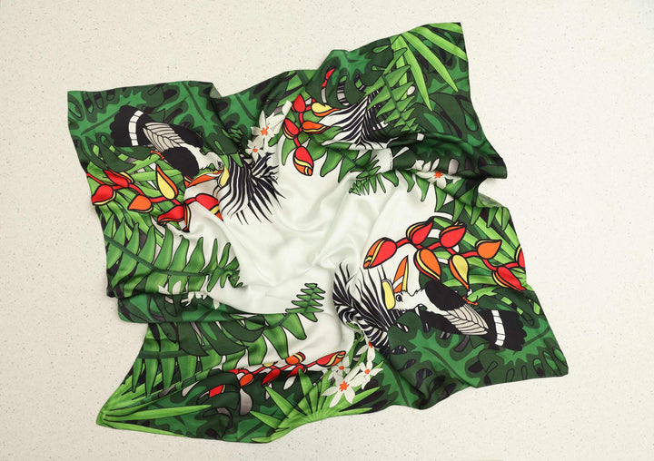 Scarf-Tropical Hornbill Print
