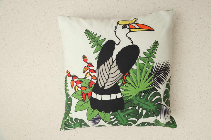 Cushion Cover Medium-Tropical Hornbill Print