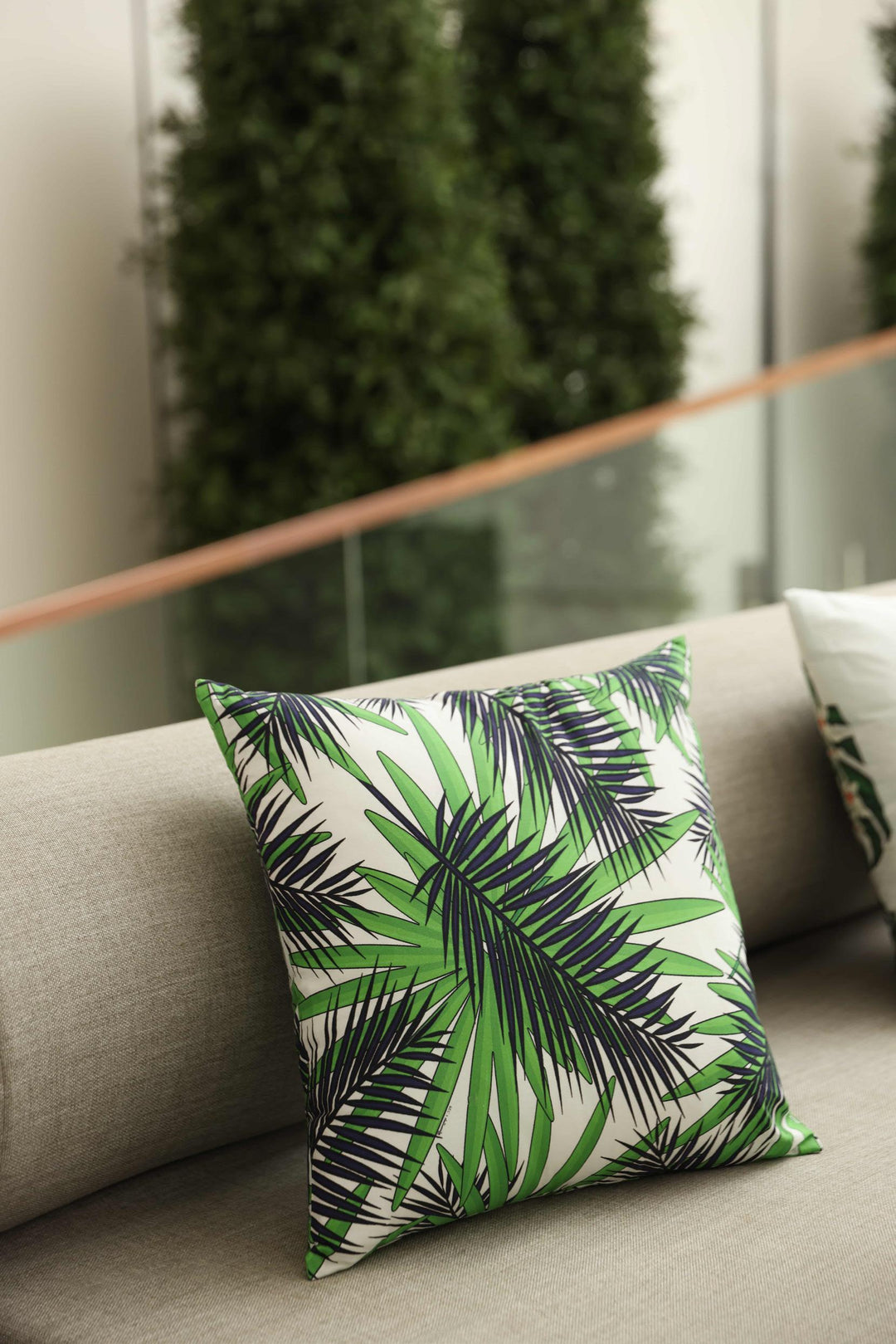 Cushion Cover Medium-Tropical Leaves Print