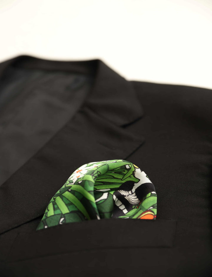 Pocket Square-Tropical Hornbill Print