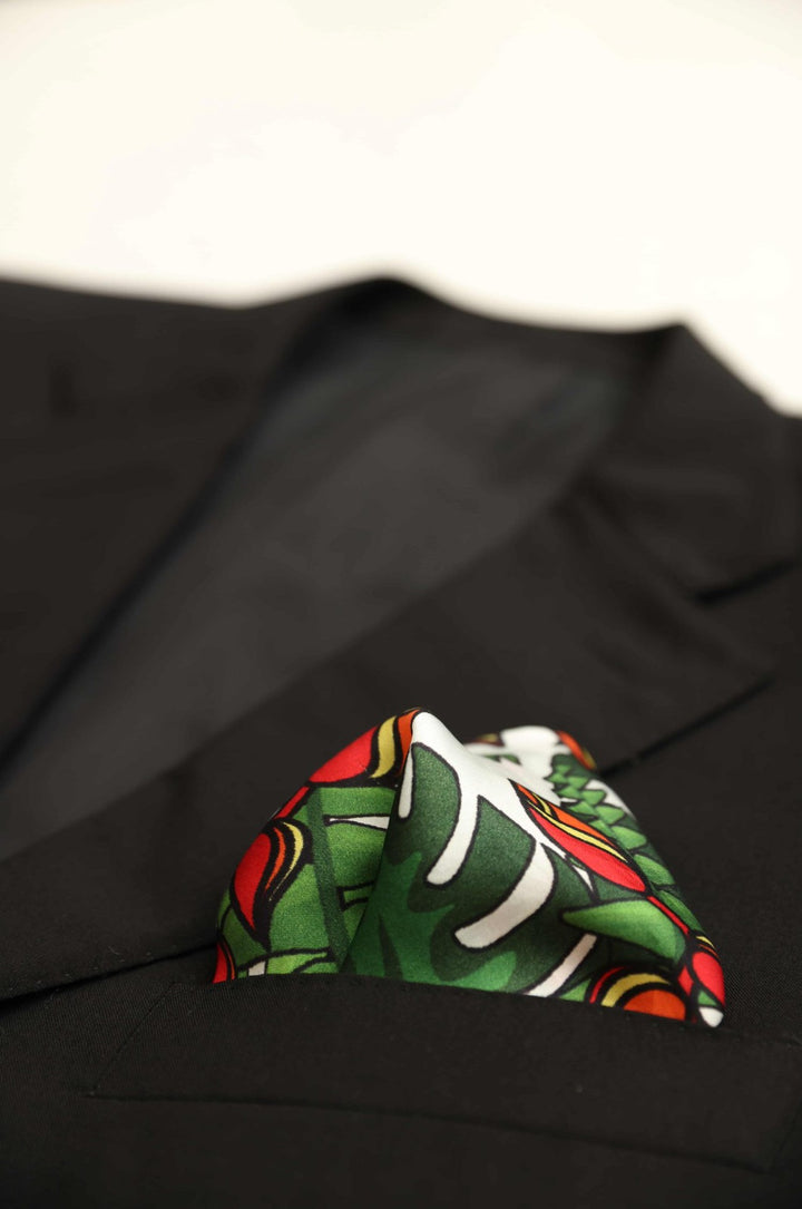 Pocket Square-Tropical Heliconia Print