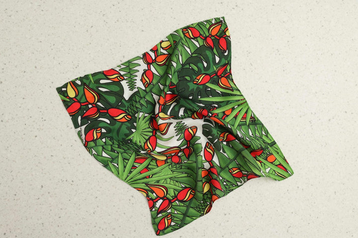 Pocket Square-Tropical Heliconia Print