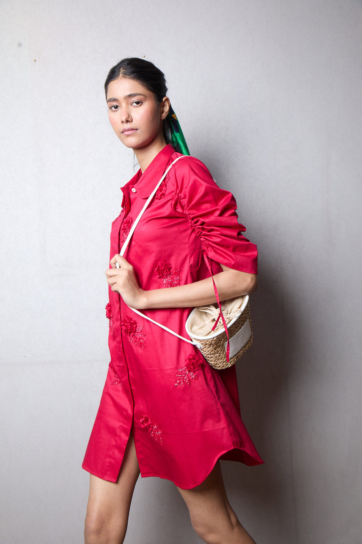 The Poppy Parade Drawstring Dress