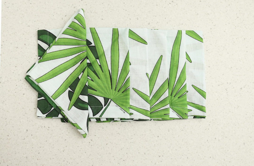 Table Napkin (Set of 6) Tropical Leaves Print